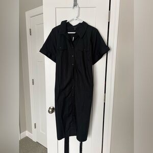 Black Button-Down Maxi Dress